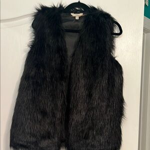 Black Faux Fur Vest